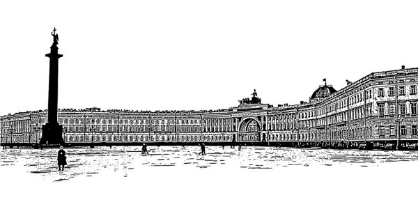 Дворцовая площадь в Санкт Петербурге вектор
