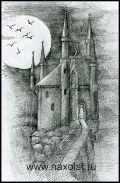 Готический замок рисунок