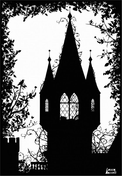 Эскиз здания в готическом стиле