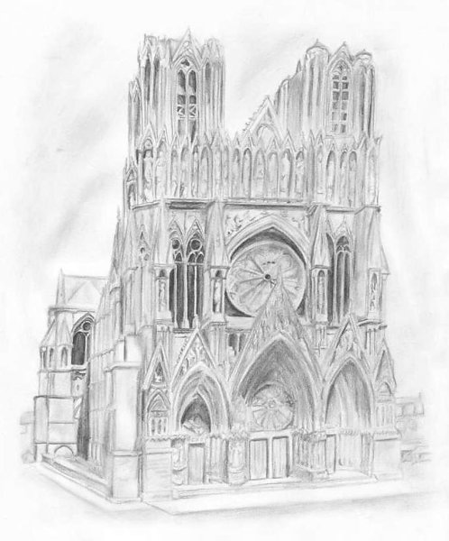 Эскиз замка в готическом стиле