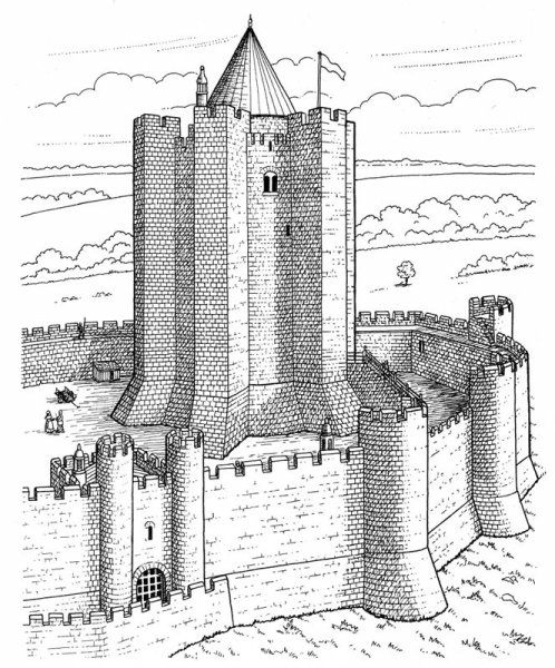 Башня донжон романский стиль рисунки
