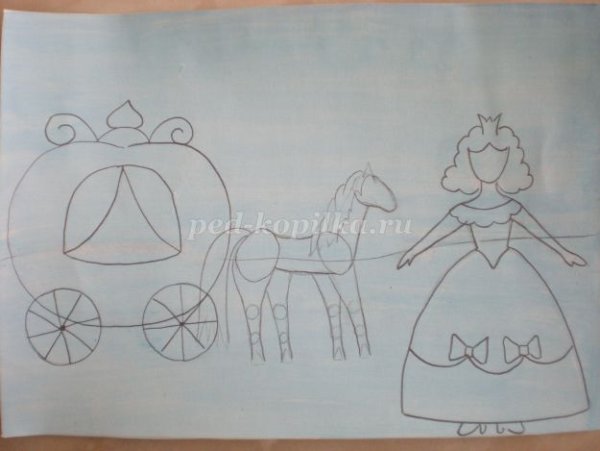 Карета для Золушки рисование в подготовительной группе