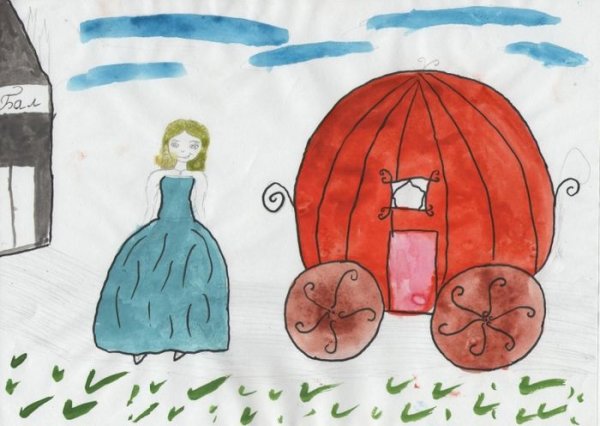 Детские рисунки к сказке Золушка