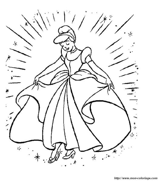 Золушка раскраска легкая