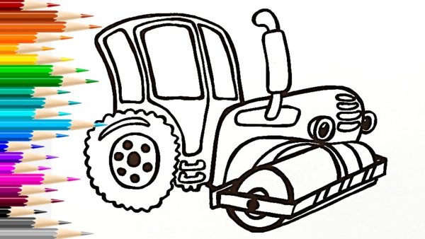 Раскраска для малышей трактор каток