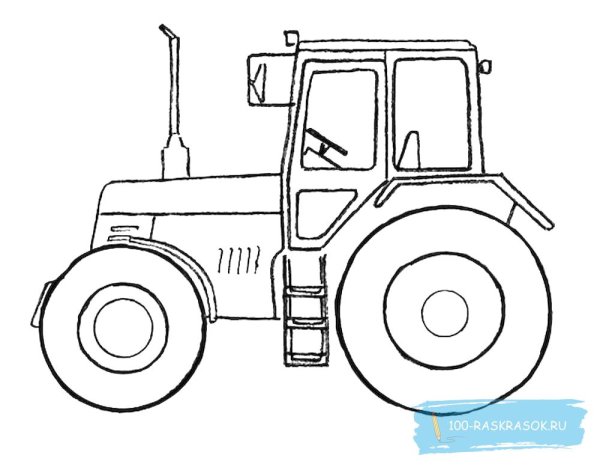 Раскраска трактор МТЗ 80