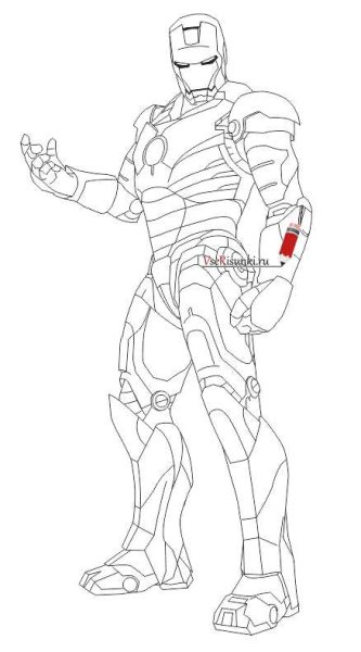 Железный человек раскраска легкая