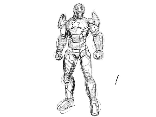 Раскраска Железный человек Мстители финал