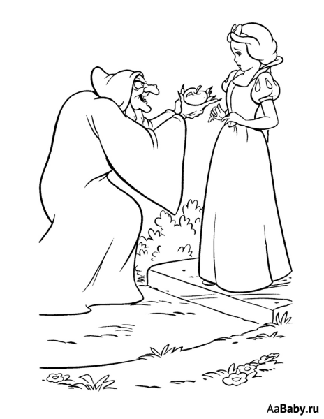 Раскраска Белоснежка