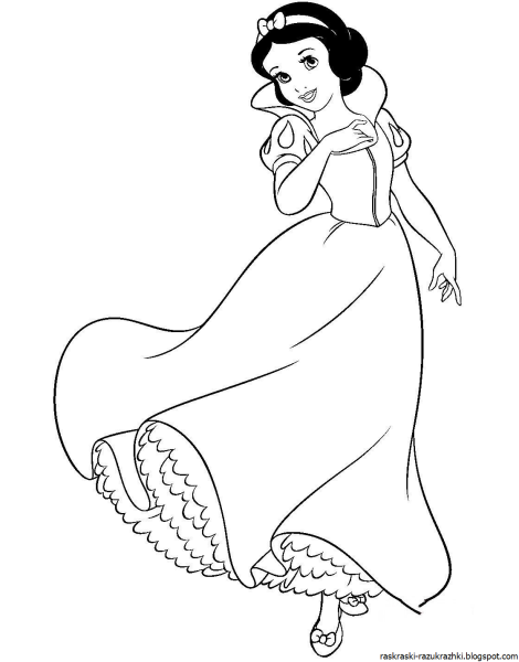 Раскраски принцессы Диснея Белоснежка