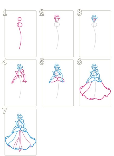 Золушка рисунок карандашом