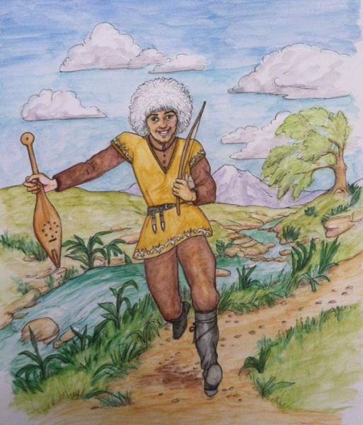 Мальчик с дудочкой рисунок