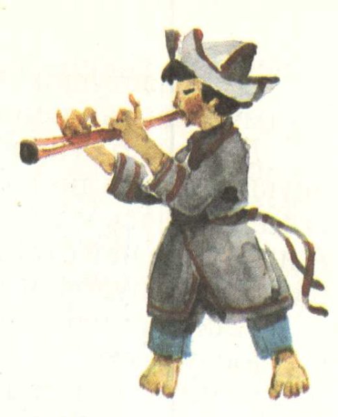 Раскраска Пастушок с дудочкой