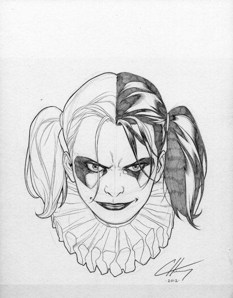 Раскраска Харли Квинн портрет