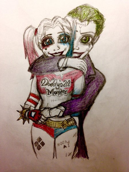 Харли Квинн и Джокер нарисова