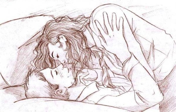 Рисунки карандашом в постели