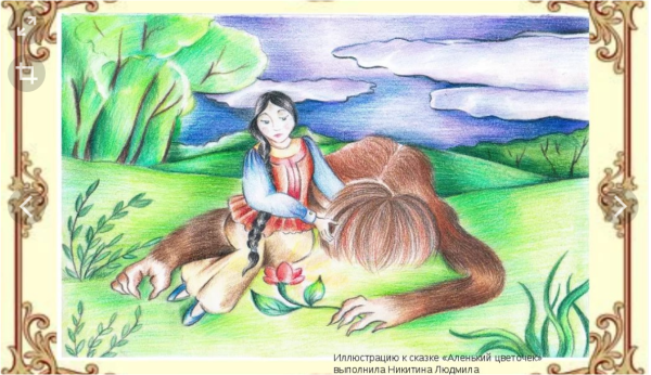 Аленький цветочек рисунок карандашом