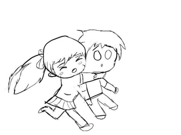 Рисунки для срисовки мальчик и девочка