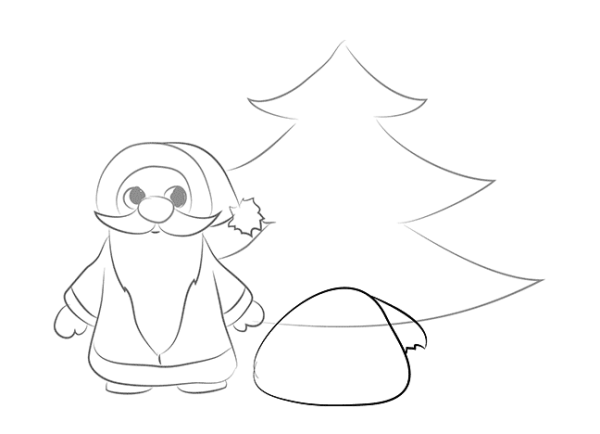 Поэтапное рисование Деда Мороза 1 класс