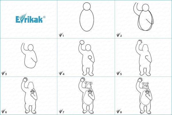 Как нарисовать Машу и медведь поэтапно