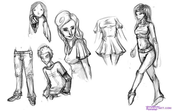 Лёгкий стиль рисования людей в полный рост