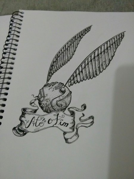 Тату снитч из Гарри Поттера эскиз