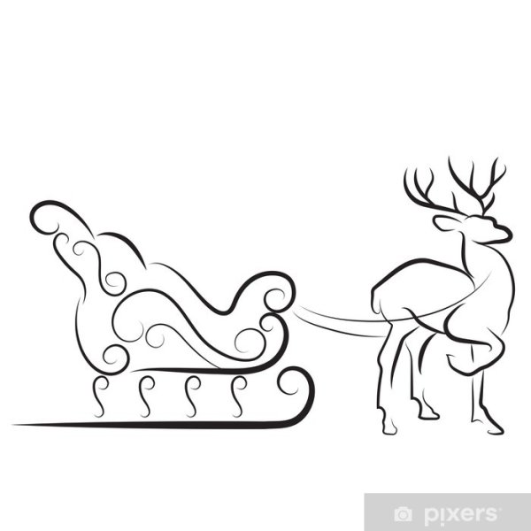 Новогодний олень с санями