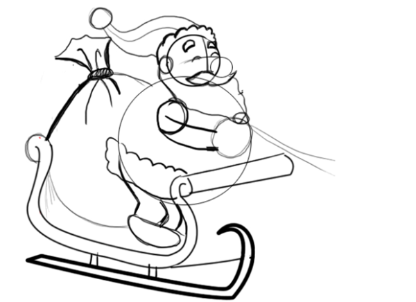 Санки раскраска