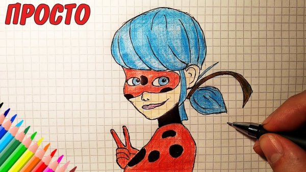 Рисунки леди баг и супер кота легкие для новичков