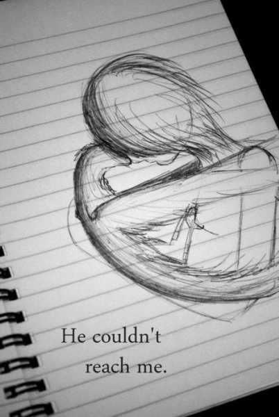 Грустные рисунки в тетради