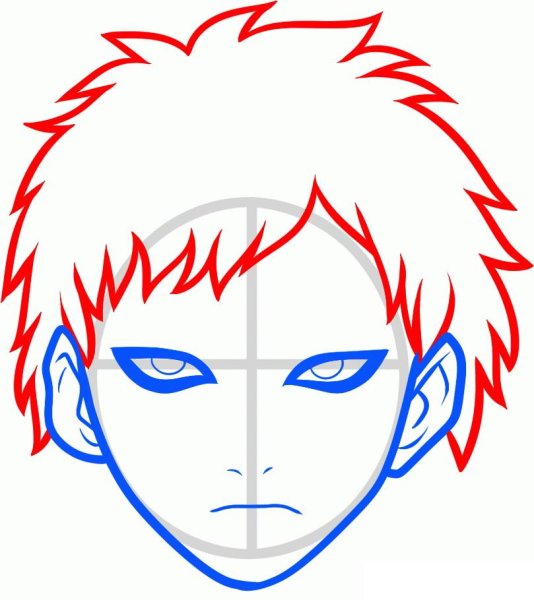 Как рисовать Гаара из Наруто