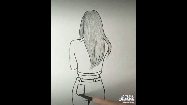 Рисунок девочки карандашом для срисовки