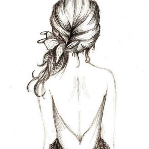 Рисунки карандашом девушки со спины