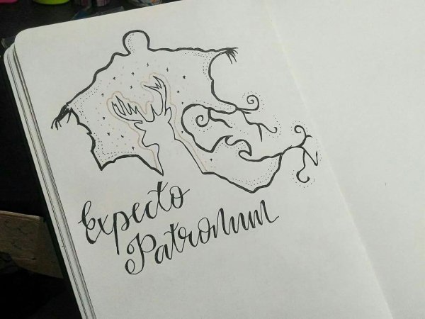 Рисунки в скетчбук Гарри Поттер