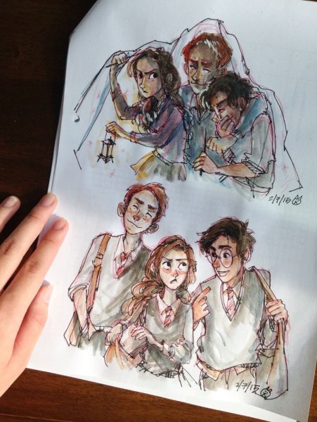 Гарри ,Гермиона и Рон скетч