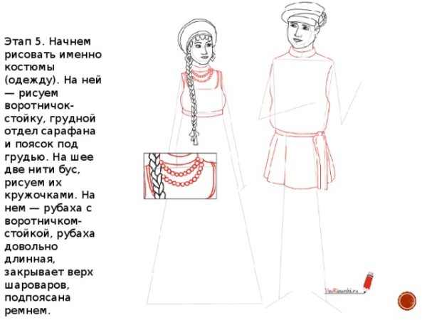 Эскиз русского народного костюма в современном стиле