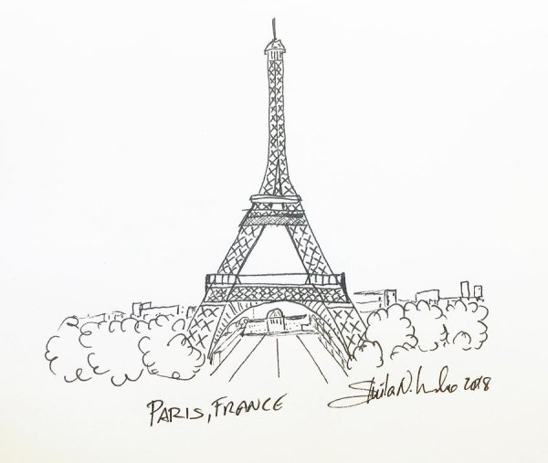 Эльфивая башня в Париже рисунок