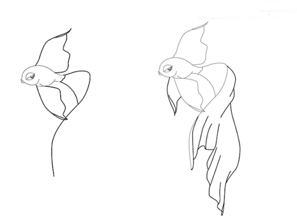 Рыбка рисунок карандашом