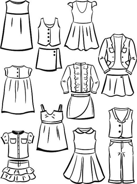 Одежда карандашом для детей