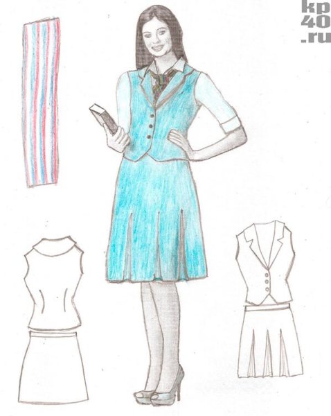 Эскиз школьной формы для девочек