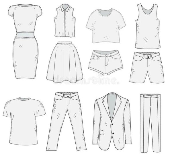 Одежда для срисовки карандашом для начинающих