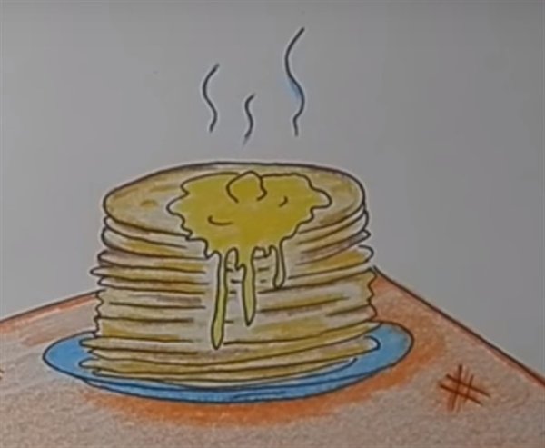 Рисование блинов на Масленицу