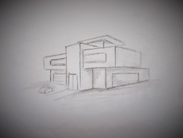 Эскиз здания легкий