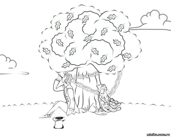 Разукрашки у Лукоморья дуб зеленый