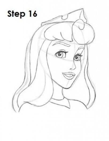 Спящая красавица рисунок пошагово