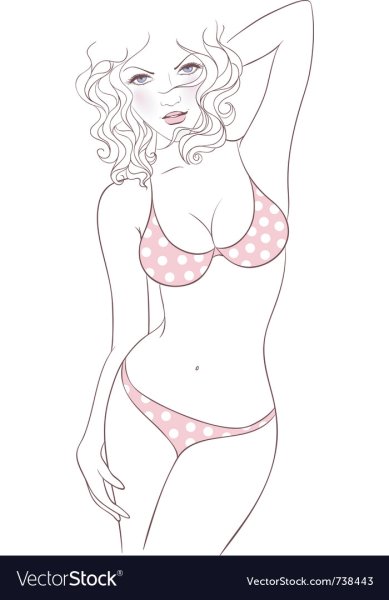 Девушка в белье рисунок