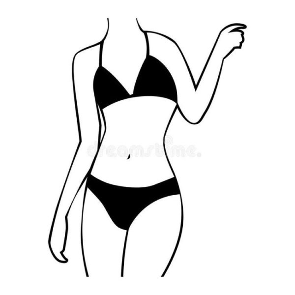 Девушка в купальнике эскиз