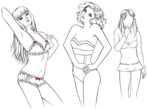 Фигура девушки для срисовки карандашом