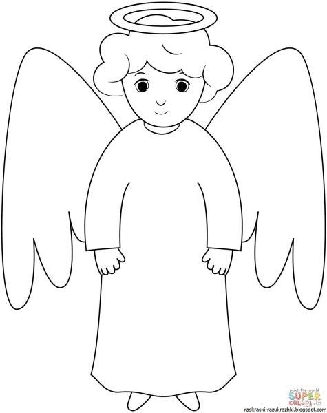 Ангел раскраска для детей