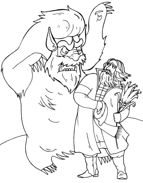 Раскраска иллюстрации к сказке красавица и чудовище